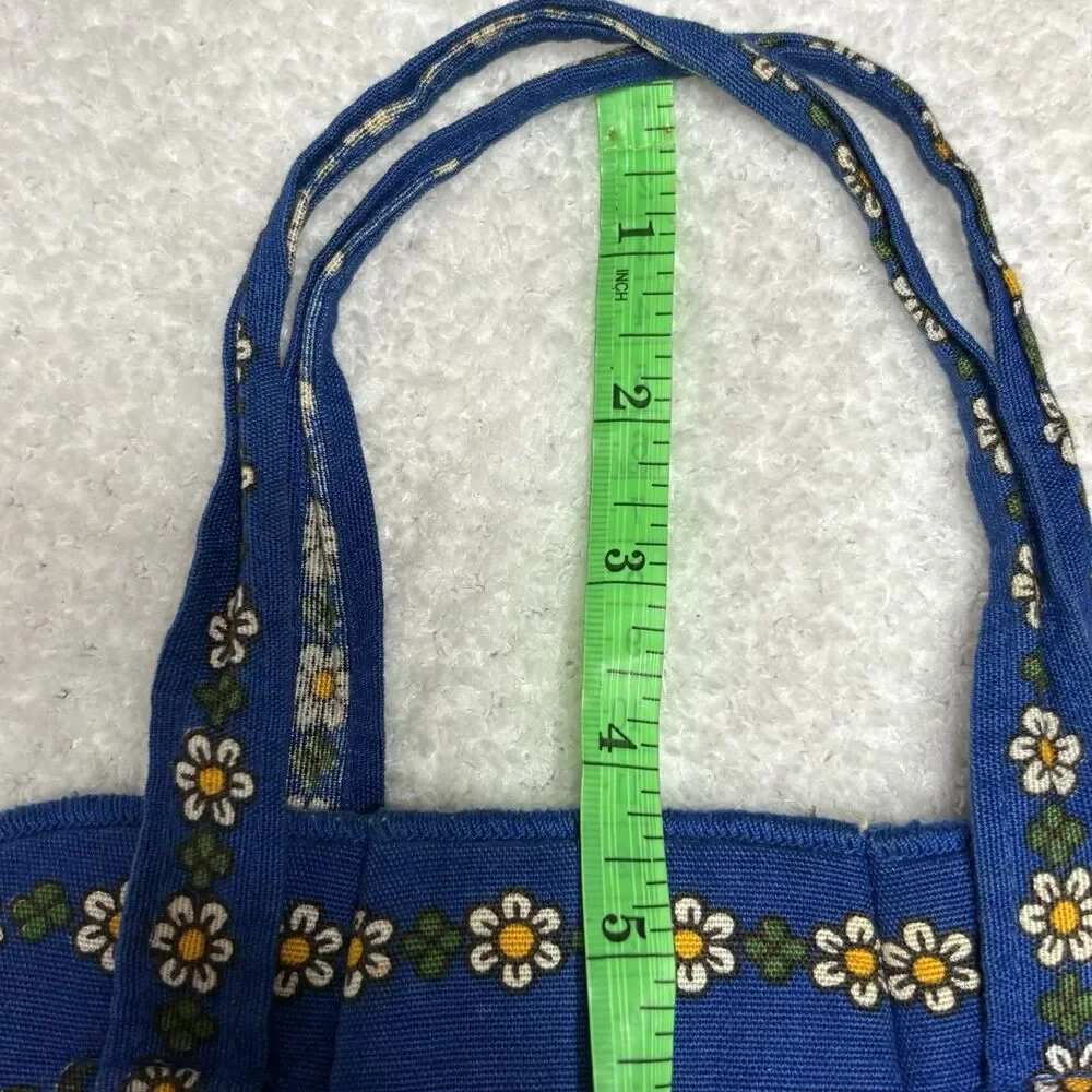 Kolf Mini Purse Austrian Folk Art BLUE w/ Red Green Yellow Accents‎ Vintage